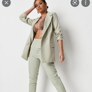 Missguided 6 Green Sage Oversized Blazer
